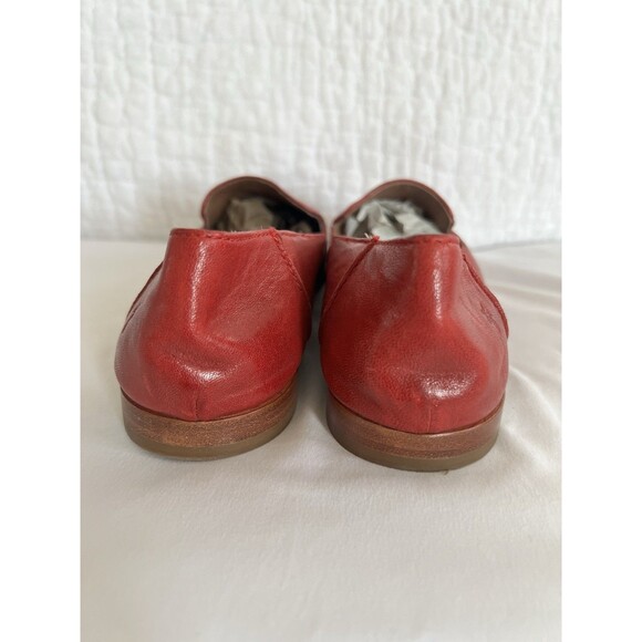 Frye Kenzie Venetian Pointed Toe Flat Leather Loafers Size 8.5 EUC Red - Picture 4 of 11